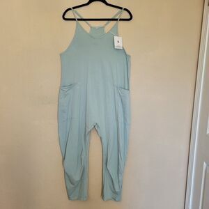 Womens Blue Jumpsuit Size Small Harem Oversized Pockets Casual Hot Shot Flaw Nwt